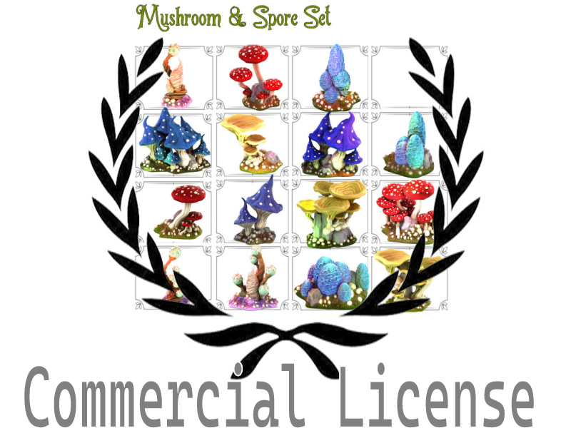 Mushroom & Spore Set Commercial License